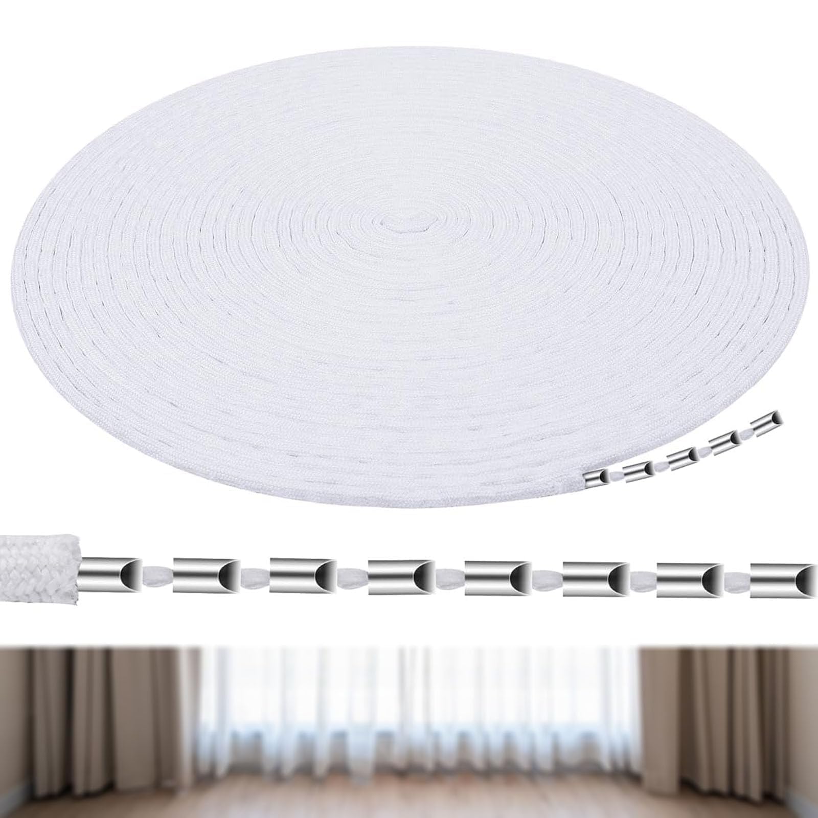 Curtain Weights, Curtain Weights for Hems, 30G Lead Wire for Weighting Curtains, 10M Length, Prevent Curtains from Billowing, Ideal for Indoor and Outdoor Use