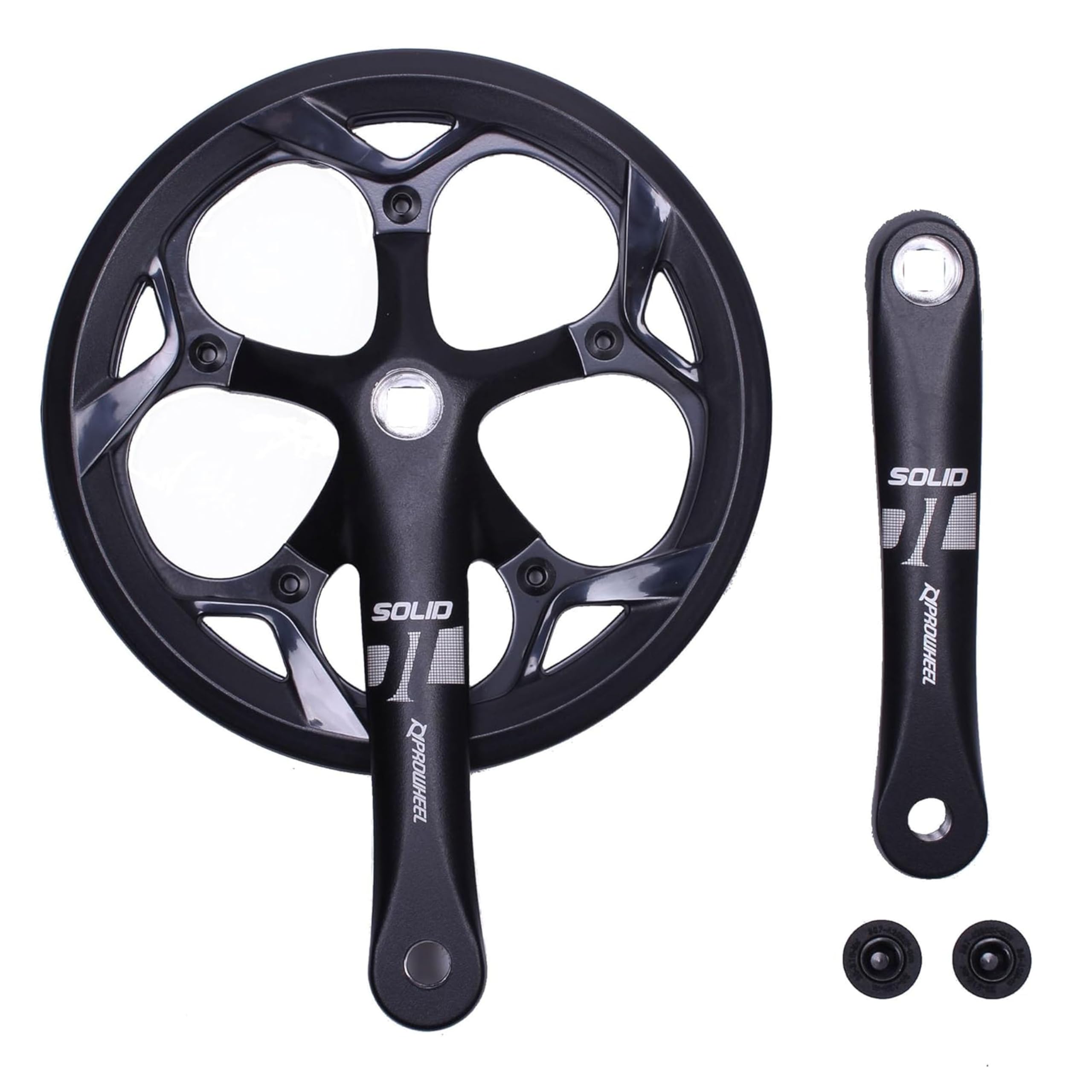 Photo 1 of PROWHEEL 130MM BCD 52T Bike Crankset,165MM/170MM/172.5MM/175MM Crank Arm Set,ChainWheel and Replacement Chain Guard, Compatible with City Bike,Folding Bike,Road Bike,MTB,Electric Bicycle