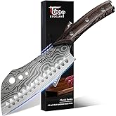 SYOKAMI Cleaver Chef Knife with Herb Stripper, 7" Asian Kitchen Knife 3-in-1 Combined with Chef's Knife, Santoku, Nakiri for Slicing, Chopping, Dicing, Mincing, Housewarming Birthday Cooking Gifts