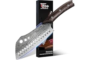 SYOKAMI 3-in-1 Kitchen Knife with Herb Stripper, 7" Asian Knife Combined with Chef Knife, Santoku, Nakiri, Ideal for All-Arou