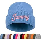 Feraurae Personalized Toddlers Hat for Baby Boys Girls Gift Custom Kids Beanie Embroidered Knit Winter Hats