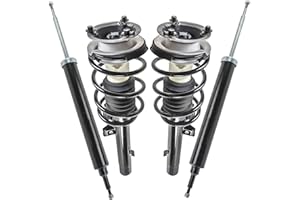TRQ Front Complete Loaded Strut Spring Assembly Rear Shock Absorber Kit Set 4pc RWD Compatible with 2008-2012 BMW 128i 2008-2013 135i 2006 325i 2007-2013 328i 330i 2009-2011 335d 335i 2011 335is