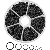 1000Pcs Black O Ring Connectors Metal Open Jump Rings Set 304 Stainless-Steel Jump Rings for Jewelry Making Connectors 4mm 5mm 6mm 7mm 8mm 10mm (Black)