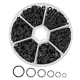 1000Pcs Black O Ring Connectors Metal Open Jump