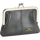 Royal Bagger Fashionable Genuine Leather RFID Blocking Women's Wallet with Kiss Lock, Card Slots and Zipper Coin Pocket 4120 (Grey)