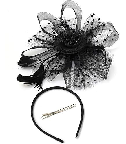 Amazon.com: Floral Feather Headwear Organza Clip Fascinators  display picture 1