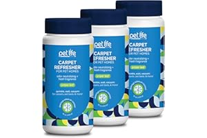 Pet Life Unlimited Carpet Refresher Powder, Carpet Deodorizer Powder Pet Safe - Carpet Powder Pet Odor Eliminator for Carpet with Plant-Based Juniper Leaf Scent - Made in the USA - 16oz (Pack of 3)