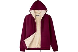 Bumeex Women's Fleece Lined Zip Up Hoodie Jacket Cozy Warm Sweatshirt Coat(No Pilling,No Fade for Long-Lasting Wear)