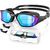 Greatever Sleek Swim Goggles Unisex-Adult, UV400 Protection Swimming Goggles, HD Wide View Goggles, Anti Fog No Leakage