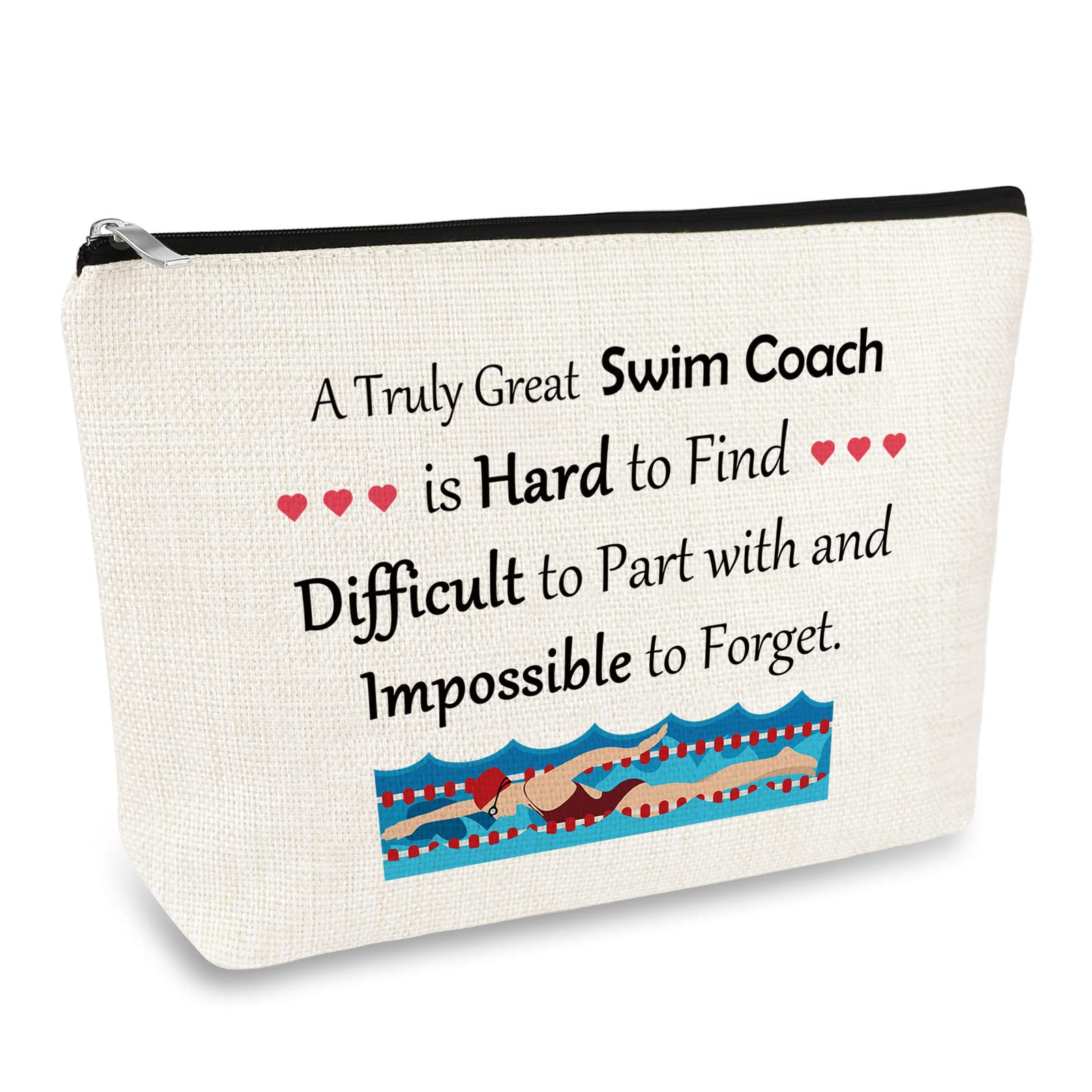 Swim Coach Gifts Swimming Coach Makeup Bag Swim Teacher Gifts for Women Swim Lover Gifts Cosmetic Bag Christmas Swim Coach Appreciation Gift Thank You Gift for Swimming Coach Teacher Swim Team Gift