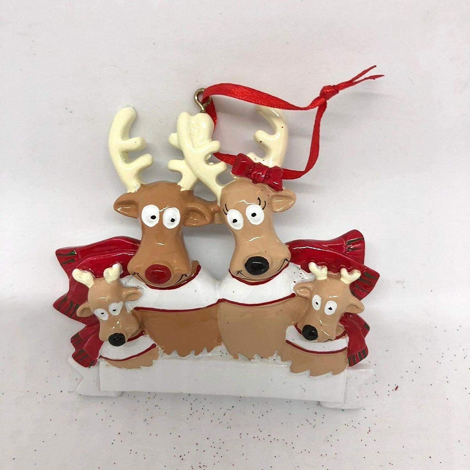 Personalised Your Own Resin Christmas Tree Hanging Decorations - Reindeer Family 4