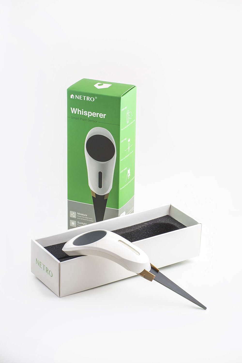Netro Whisperer Sensor inteligente de planta de 2ª generación, basado en aplicaciones, conectado a WiFi, funciona con energía solar para uso en exteriores Netro Whisperer Sensor inteligente de planta de 2ª generación, basado en aplicaciones, conectado a WiFi, funciona con energía solar para uso en exteriores