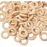 150 Stück Holzringe 25 Mm – Natur, Unlackiert – Für DIY, Schmuck, Bastelprojekte & Weihnachtsdeko
