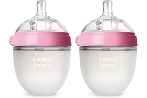 Comotomo Baby Bottle Double Pack, Pink, 5oz