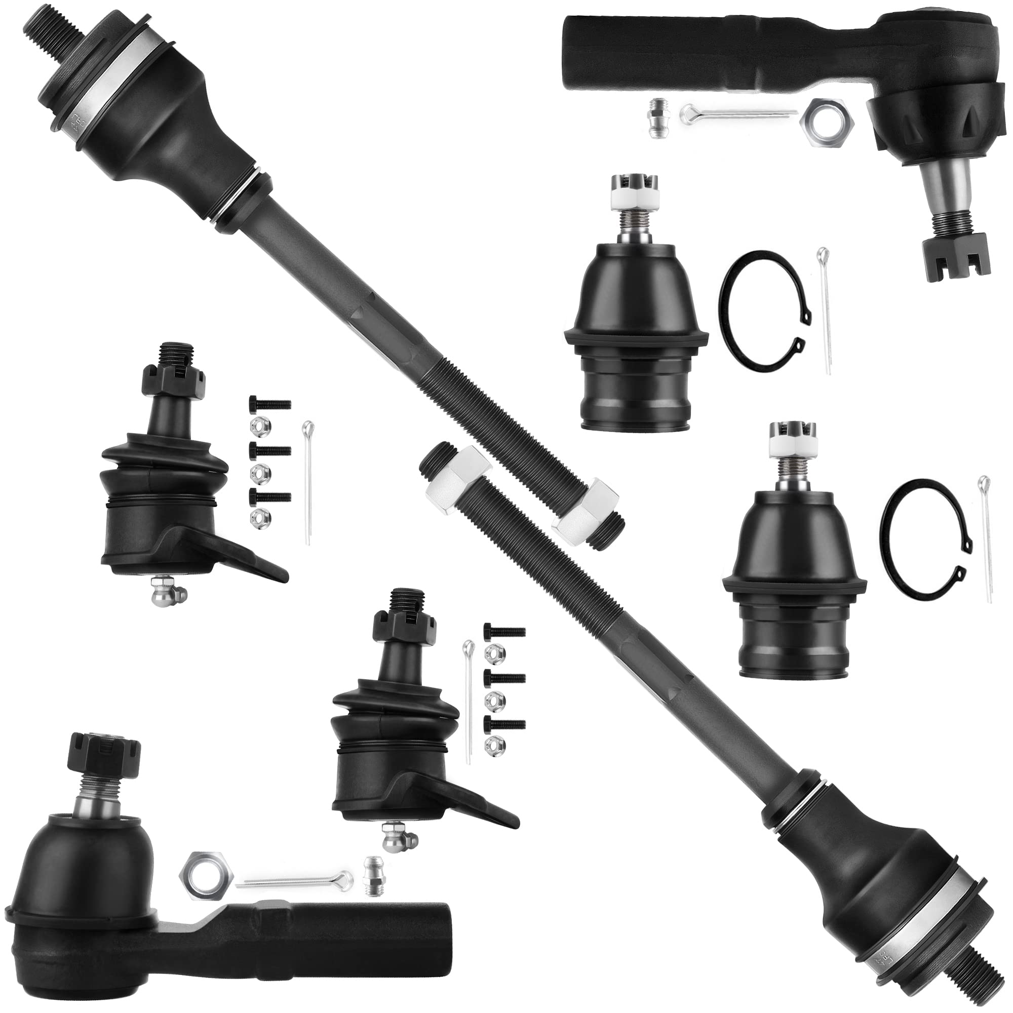Photo 1 of SCITOO 8pcs 4x4 Suspension Kit Front Upper Lower Ball Joints Inner Outer Tie Rod Ends Fit 1997 1998 1999 for Dodge Dakota 4WD 1998 1999 for Dodge for Durango 4WD K7242 K7267 ES3398 ES3446 ES3447