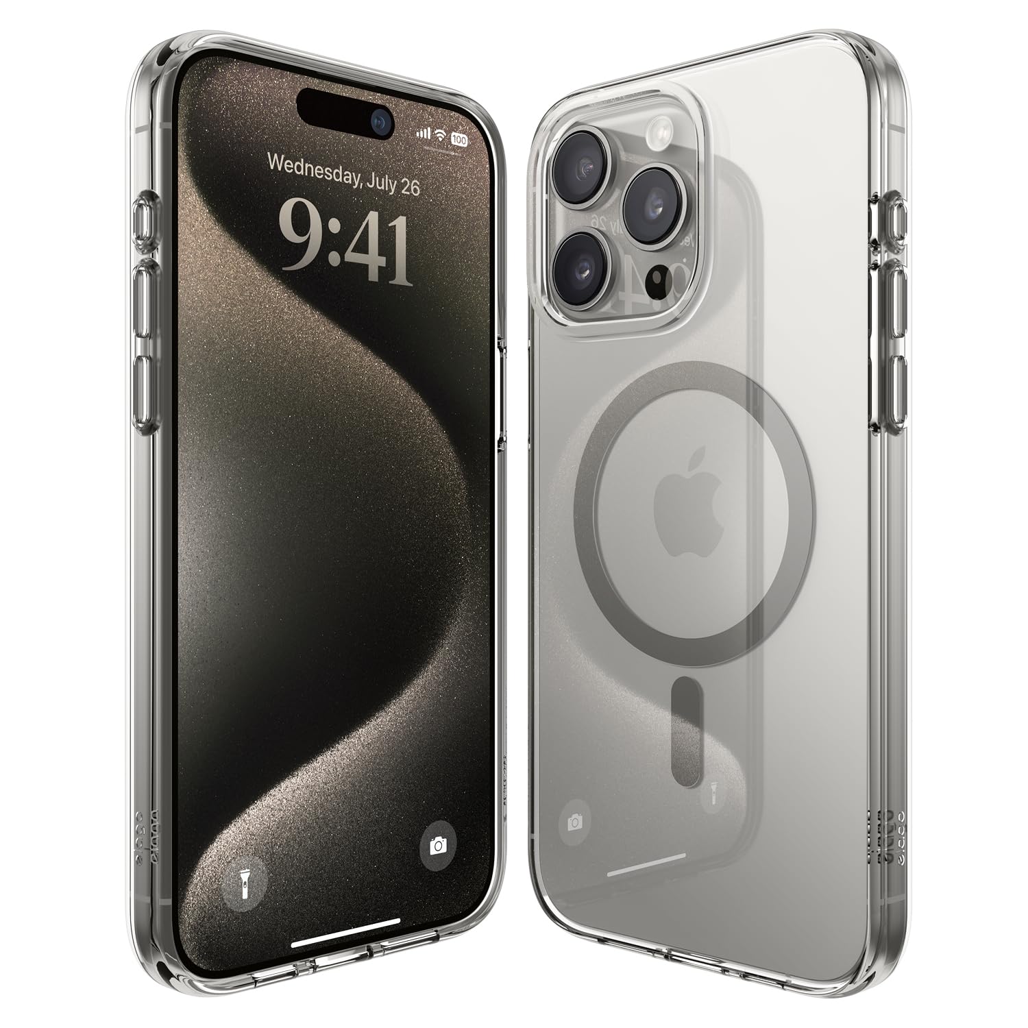 elago Magnetic Hybrid Clear Case Compatible with iPhone 15 Pro Max Case, Compatible with MagSafe, PC + TPU Hybrid Technology, US Military Grade Drop Protection, Reduced Yellowing (Medium Grey)