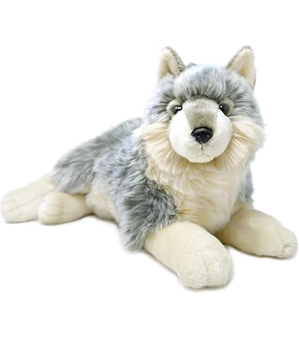 Amazon.com: TAMMYFLYFLY Little Silver Grey Wolf Lifelike