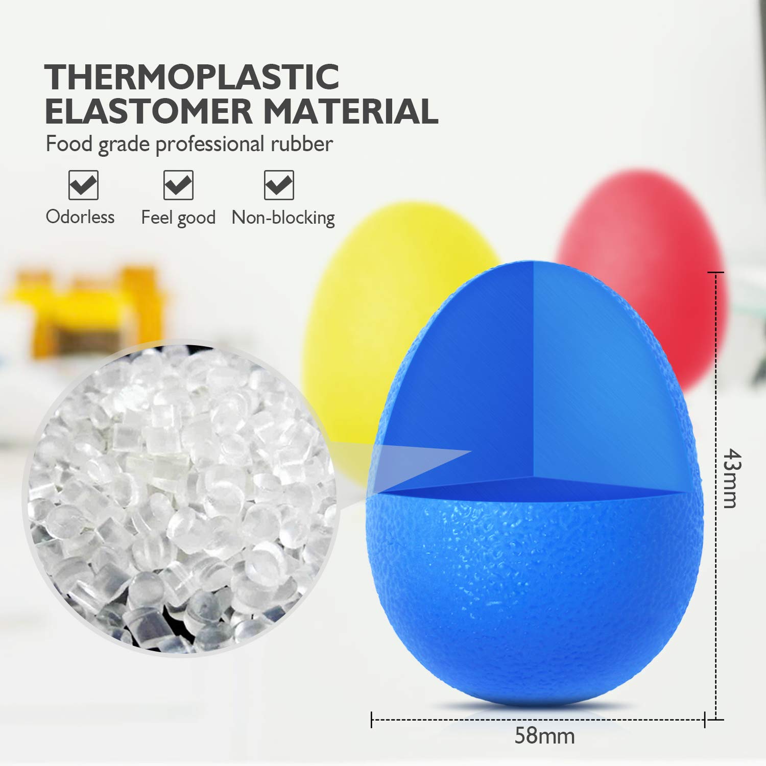 Peradix Stress Balls for Hand training, Finger and hand Grip Strengthening stress relief balls for adults and Children/kids-Set of 3 Resistance