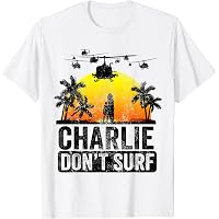 Maglietta Uomo MrTEE "Charlie Don't Surf" - Tema Femminista/Vintage - Taglia Unica