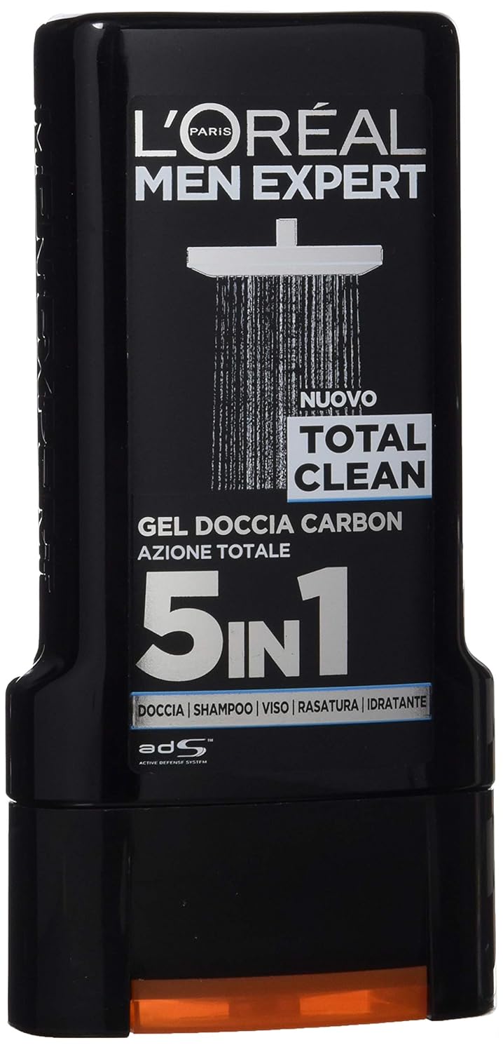 L'Oréal Paris Men Expert Shower Gel, Coal Action Total Clean 5 In 1, 300 ml / 10.1oz