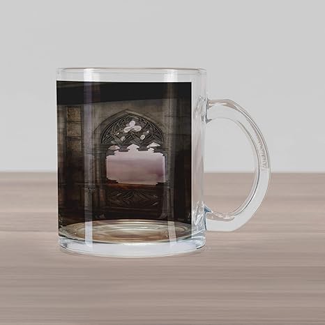 Amazon Com Lunarable Gothic Glass Mug Medieval Stone Balcony