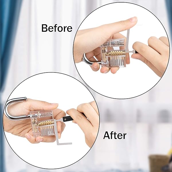 Dietrich Set 30 Stck Lock Picking Set mit 3 Transparenttem Vorhngeschloss Dietrichen Kit fr Anfnger und Professionelle Lockpicker