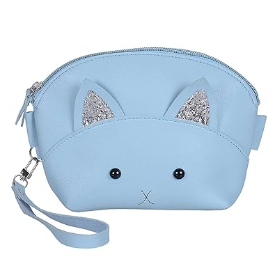 TZS Womens Fashion Sling Beautiful Fancy Elegant Cutie Cat Wallets (Blue)