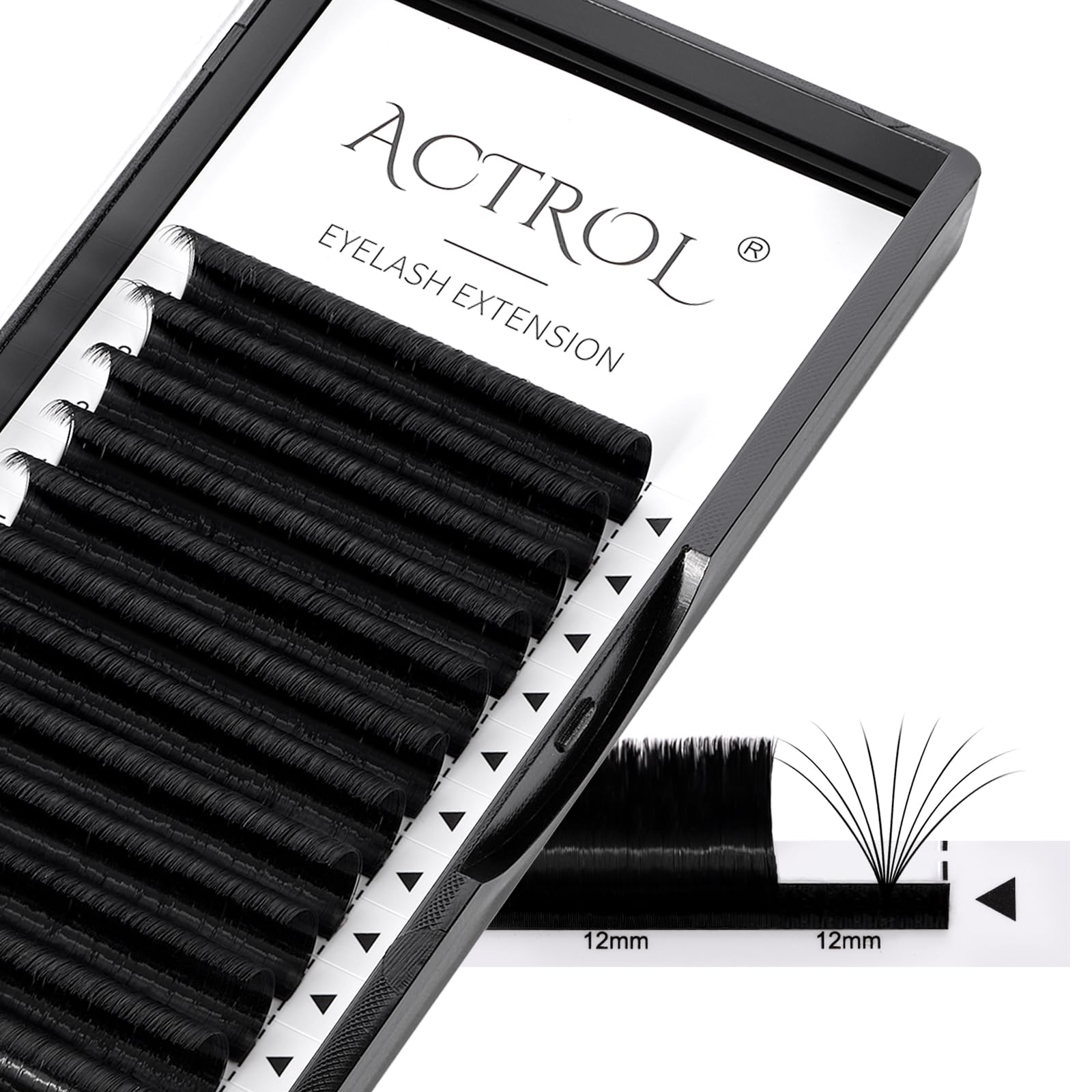 ACTROL Easy Fan Lashes 0.07 D Curl 13mm Eyelash Extensions Tray, Self Fanning Volume Lashes, Faux Mink, Professional Salon Use