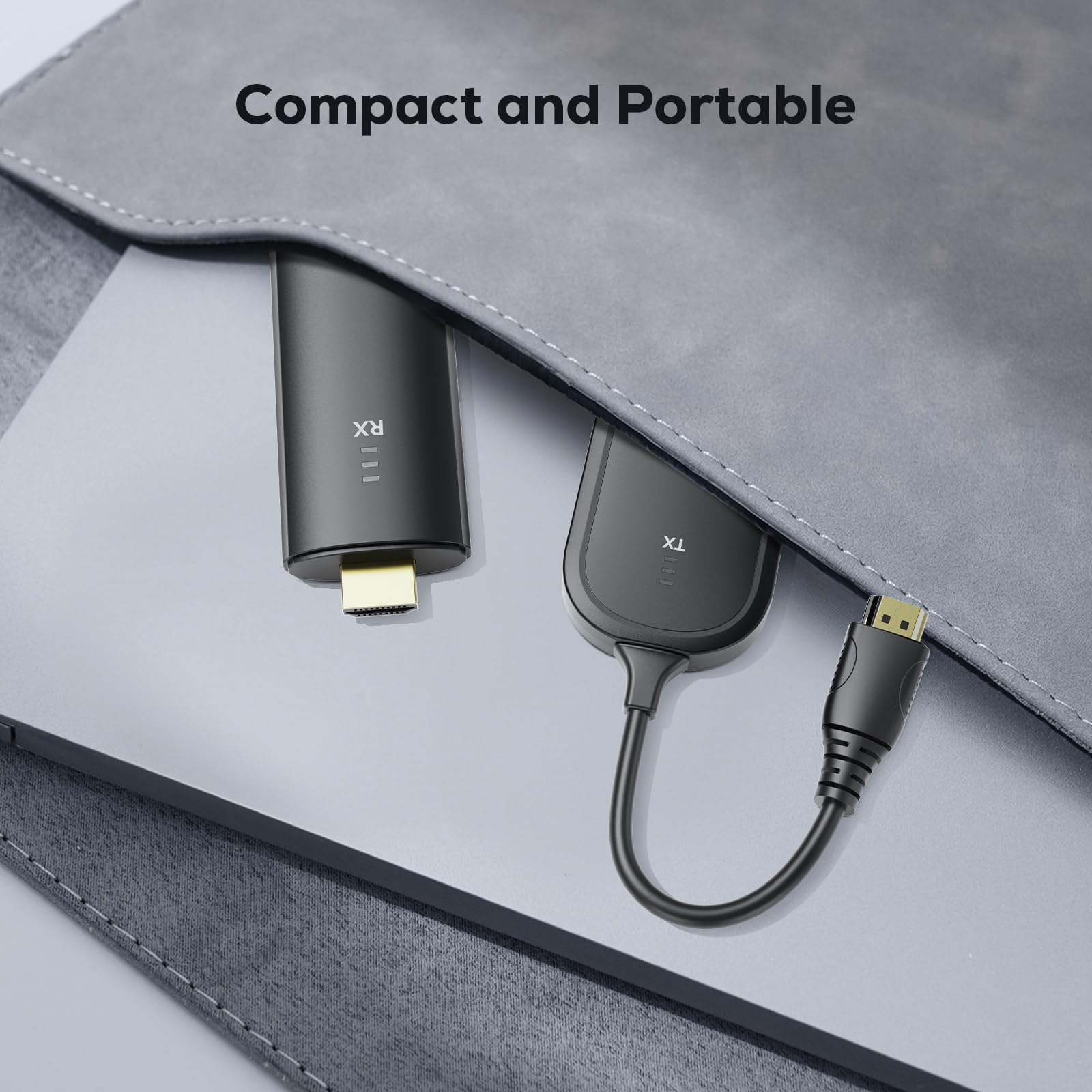 2025 Upgraded Wireless HDMI Transmitter and Receiver, 4K Decode 2160P Full HD Output, 165 FT/50M, Plug&Play 5G+2.4G for Video and Audio to Monitor from PC/Projector/TV Box