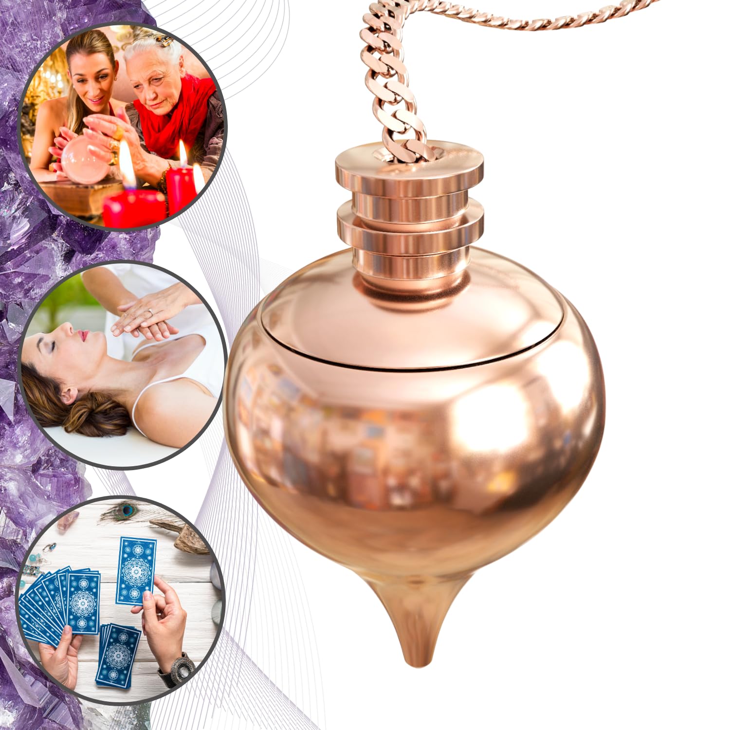 Divinatory Clock of Radiesthesia Water Drop Abbe Mermet and his Witness Chamber in Copper Brass (Metal) - Magnetizer Sourcier Geobiology