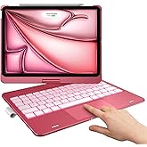 typecase Touch Keyboard Case for iPad Air 11-inch(M3/M2, 2025/2024) & iPad Pro 11(4th/3rd/2nd/1st Gen), Multi-Touch Trackpad, 11-Color Backlight, 360°Rotatable for iPad Air 5/4th Gen, Pink