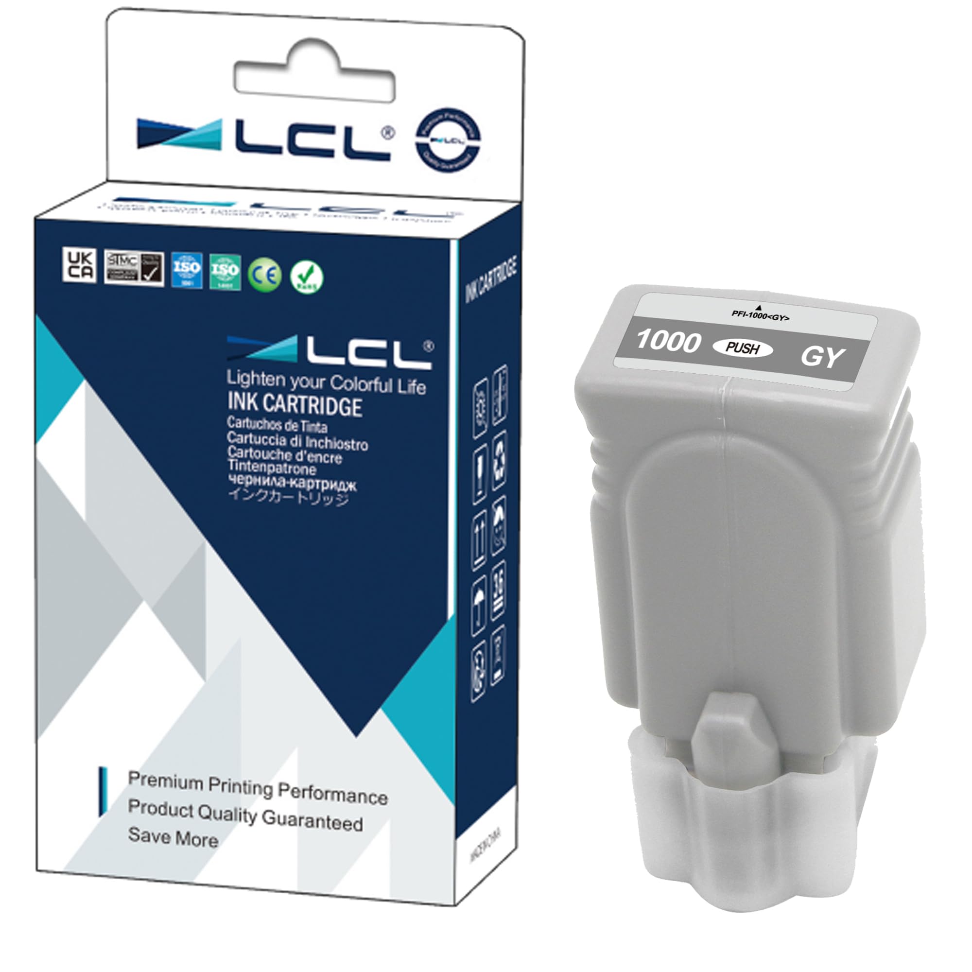 LCL Compatible Ink Cartridge PFI-1000 GY PFI-1000GY 0552C001 (1Pack Grey) Replacement for Canon imagePROGRAF PRO-1000