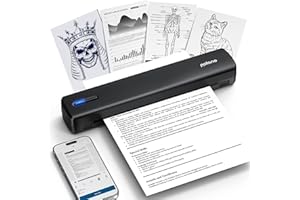 POLONO Portable Printer, D810 Inkless Bluetooth Thermal Printer Wireless for Travel, Compatible with iOS, Android, Laptop, Su