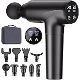 cotsoco Massage Gun Deep Tissue, Muscle Massage Gun with 9 Attachment Heads 20 Speeds & Silent Brushless Motor for Pain Relief, Handheld Percussion Back Massager Gun for Athletes (Black)