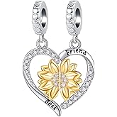 DWJSu Heart Puzzle Sunflower Charm Set Crystal Engraved Friend Daughter Bead fit Charms Bracelets Necklace For Women