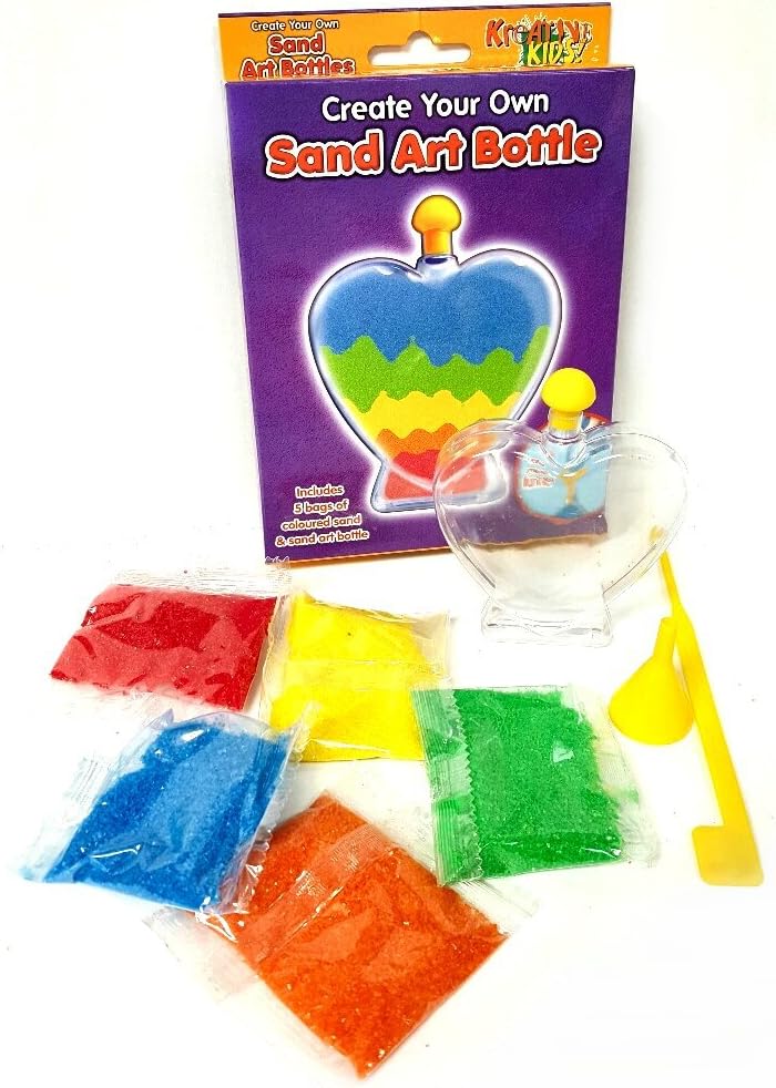 Sand Art Bottle Kit - Assorted Shape Bottles (Heart or Star)