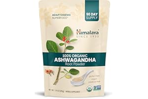 Himalaya Organic Ashwagandha Powder, Adaptogenic Superfood for Protein Shakes & Smoothies, 7.9 oz, 3 Month Supply