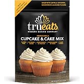 TruEats Cupcake &amp; Cake Mix - French Vanilla: Low Glycemic, Protein &amp; Fiber Rich, Gluten &amp; Grain Free, Diabetic Friendly, Vegan Friendly, Dairy Free, Plant Based, No Sugar Added