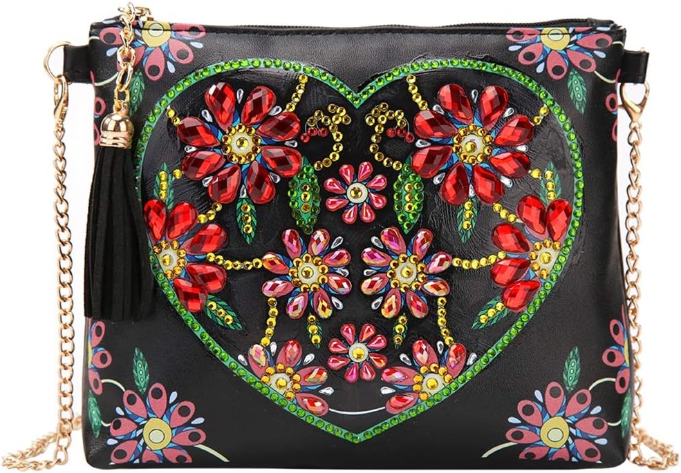 Amazon.com: URYKEE Diamond Art Purse Heart Diamond Painting Cross