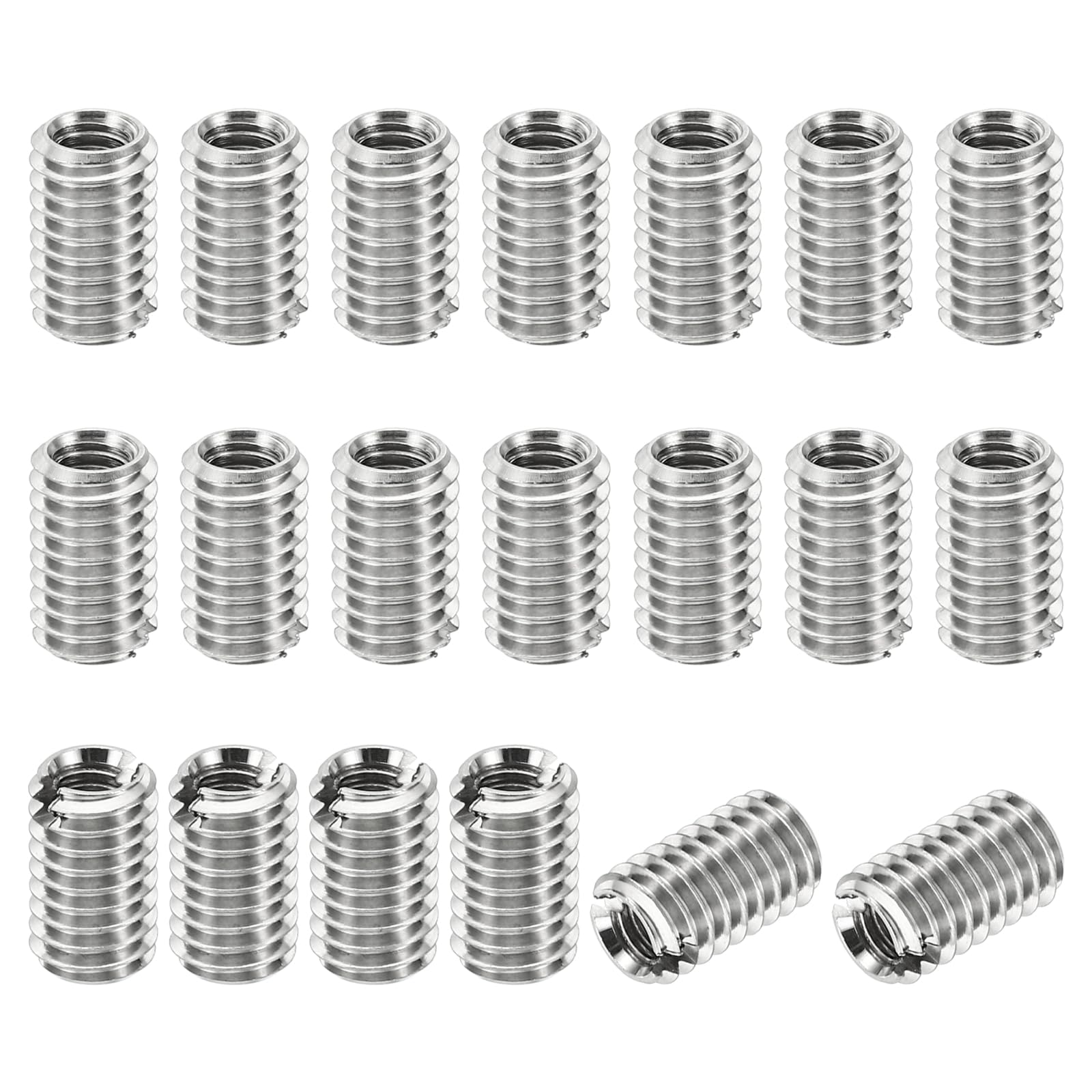 PATIKIL Thread Adapters Sleeve Reducing Nut, 20 Pcs M6x1 Male to M4x0.7 Female Repairing Insert Nut Screw Reducer Stainless Steel Fastener 10mm