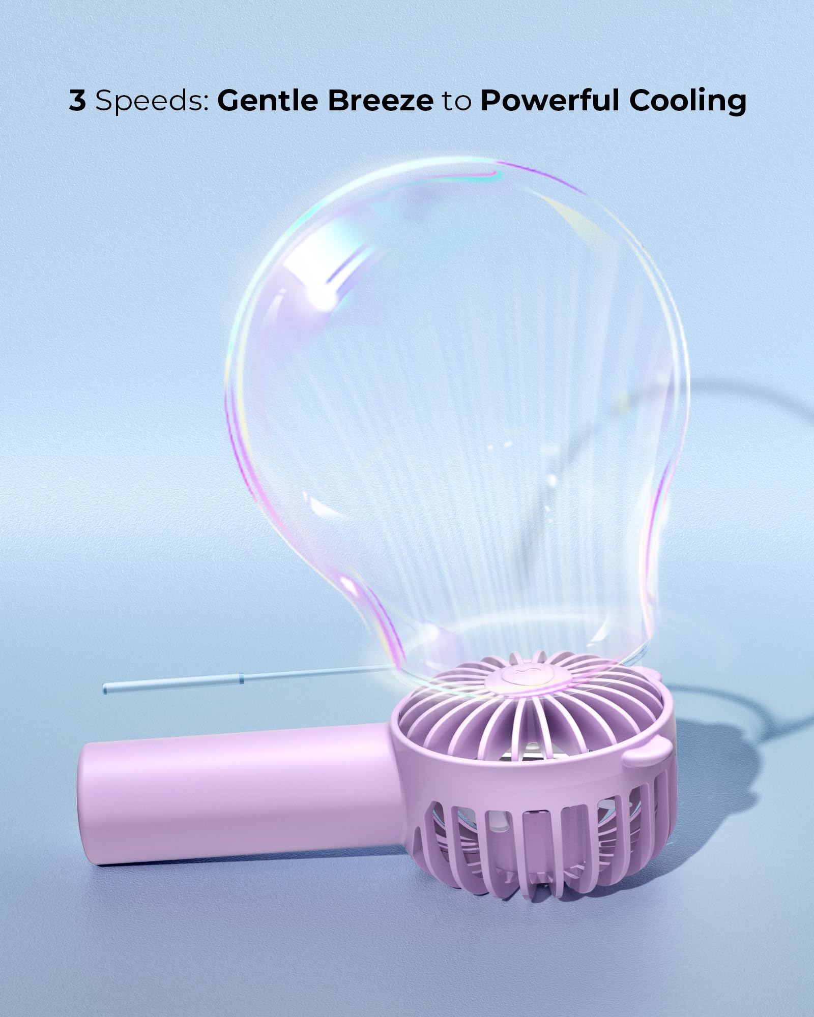 Mini Portable Fan With 3 Speeds, 2000mAh Battery USB-C Rechargeable, Quiet Operation, Stylish Handheld for Outdoors & Travel