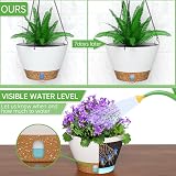 ZMTECH 20cm Hanging Plant Pots Set of 2 with Drainage & Water Level, White view 5