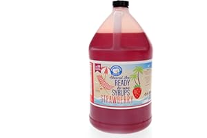Hypothermias Strawberry Ready to Use Gallon (128 Fl. Oz) Hawaiian Snow Cone Flavors Syrup - Shaved Ice, 100% Pure Cane Sugar