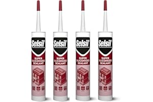 SELSIL Siliconized Acrylic Latex Sealant Paintable White, Waterproof Caulking Sealant, 10.1 Oz or 300 ml (4)