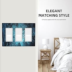 Spshian Light Switch Cover Teal Full Moon Forest 3