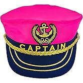 nigsouy Navy Captain Hat for Cruise & Halloween, Adjustable Sailor Hat for Men Women, Nautical Costume for Party & Cosplay
