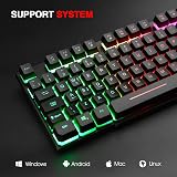 Rii Gaming Keyboard UK Layout USB Wired Rainbow Backlit 105 Keys view 7