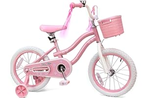 Bicystar Girls Bike for Kids 2-5, Kids Bike with Training Wheels, Basket, Coaster Brake, Streamers, 12 14 16 inch Pink Pedal Bike for Kids