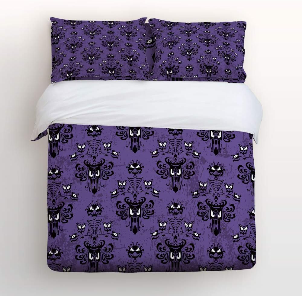 Lightweight Bedding 4 Piece Halloween Haunted Mansion Duvet Cover Set 4 Pcs Set (1 Duvet Cover, 1 Bed Sheet, 2 Pillowcases) Bedding Sets Twin Size