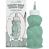Legendairy Milk Honey Bear Straw Cup Silicone for Babies (Green), 8 oz. Dishwasher Safe, Food Grade Silicone, Honeybear Sippy Cup for Ages 4+ Months